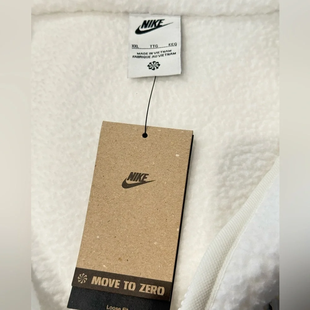 NIKE Men’s Sportswear Club Winterized Sherpa Vest White NEW - Picture 9 of 10